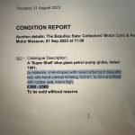 Report of condition of Super Shell Globe collectable aviation furniture