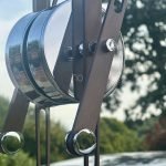 White and Silver clock made from upcycled aviation parts